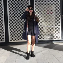 Темно-синяя простая меховая парка с капюшоном из меха енота длинная парка верхняя одежда