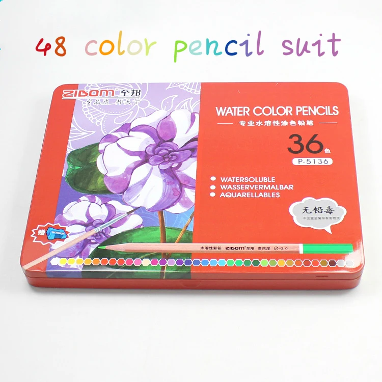 

Climemo colour pencil,art set 36-colour water-soluble colour pencil high-grade iron box set filling pen stationery wholesale