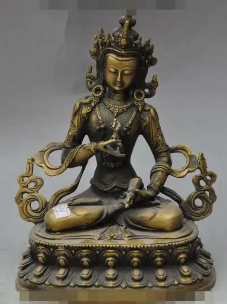 

S01691 9" tibet buddhism fane bronze Vajrasattva bodhisattva tara buddha Vajra statue