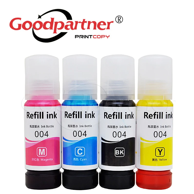 4 шт х 004 Цвет чернильная паста бутылка для EPSON L3118 L3119 L3158 L3106 L3108 L3115 L3116 L3117 L3156