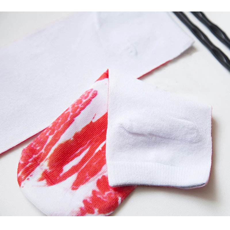Eraspooky забавные Объёмный рисунок(3D-принт) носки бекон Хэллоуин короткие носки скелет взрослого Для мужчин Harajuku Новинка Для женщин носки до лодыжки вечерние