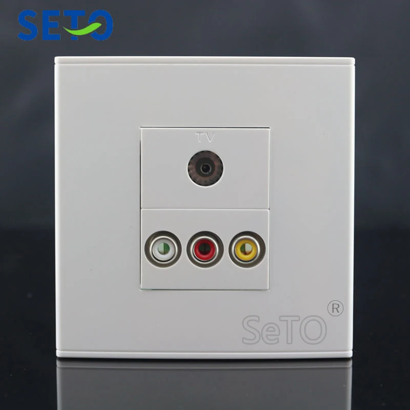 SeTo 86 Тип Однопортовый RCA AV аудио + ТВ Панель настенная пластина розетка Keystone