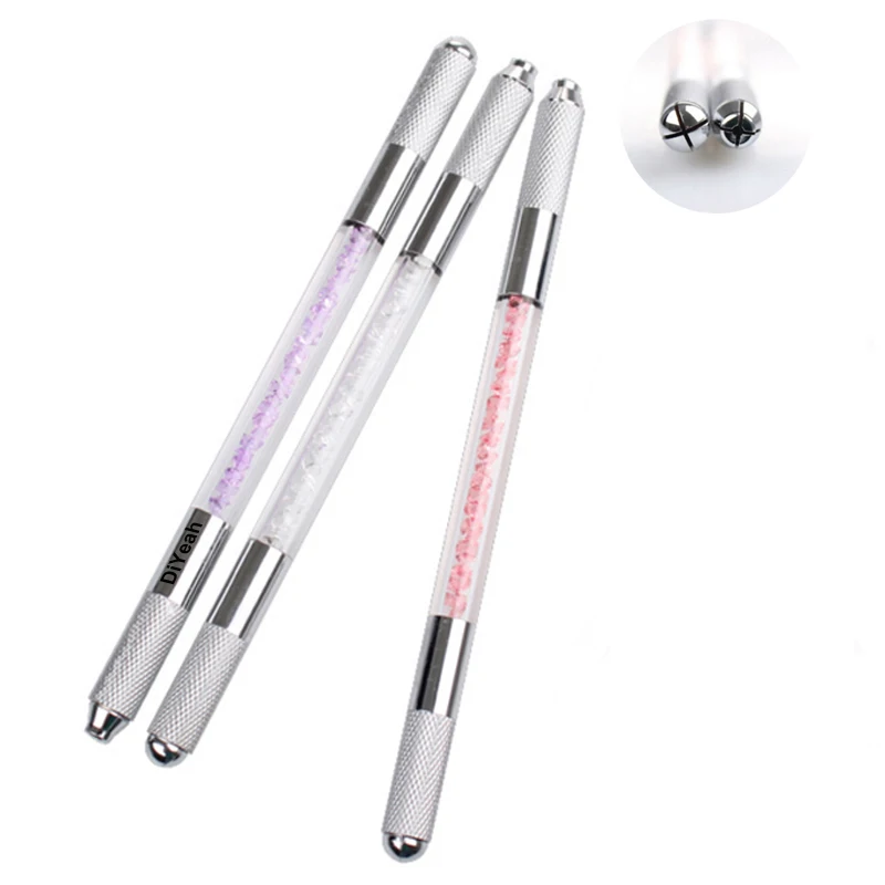 

Double Heads Microblading Pen Tattoo Machine for Permanent Makeup Eyebrow Tattoo Manual Pen Needle Blade Cosmetic Both Crystal