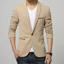 Мужские корейские облегающие модные хлопковые блейзеры бренд черный синий Блейзер повседневный мужской костюм пиджак подходит для свадебного платья мужской костюм 6XL