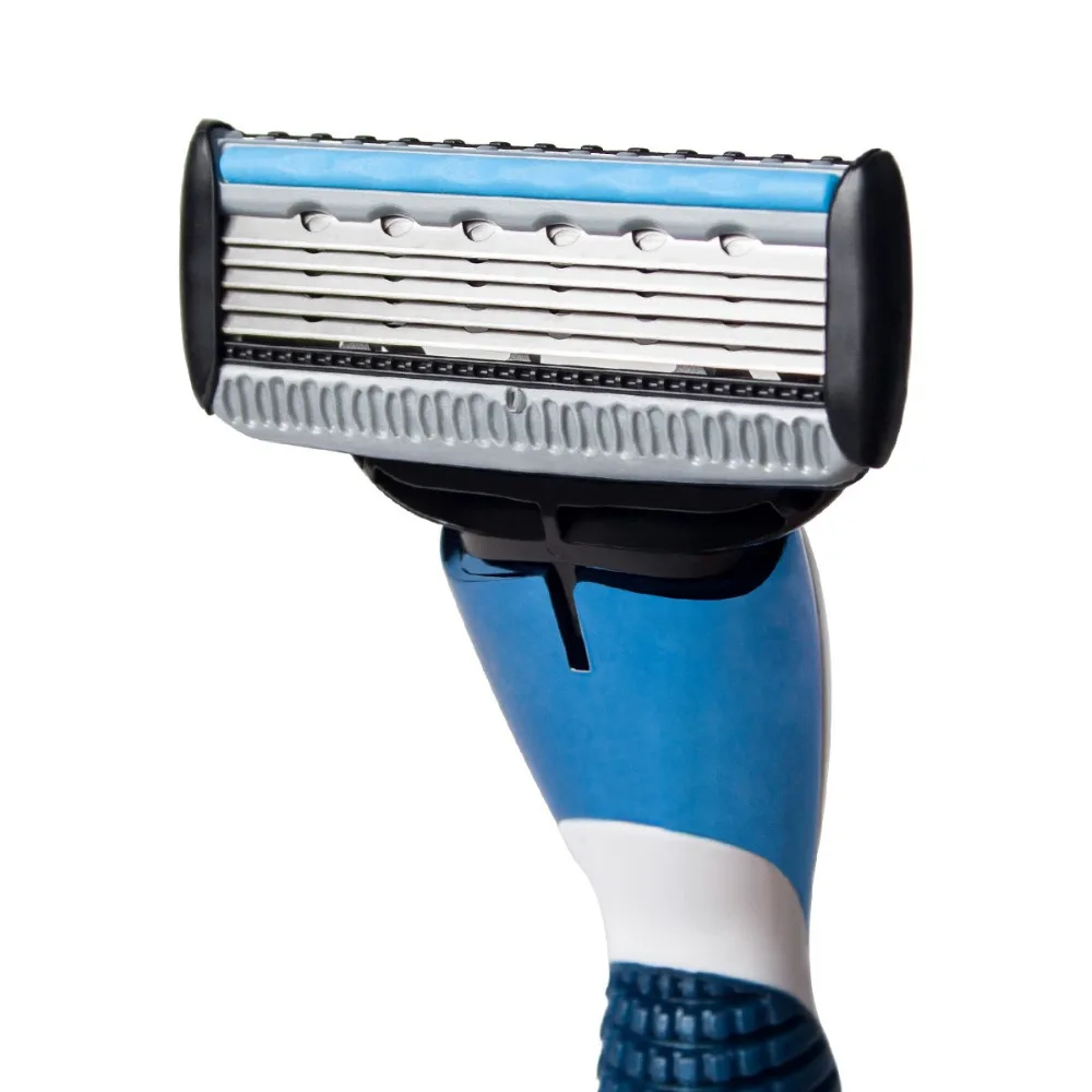 Мужская бритва QShave Blue 10 картриджей и 1 ручка (5 шт. лезвие X3 5 X5 ручка)|men shaving razor|shaving