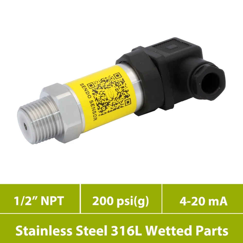 0 до 200psi датчик давления 4 20мА поставка 9 12 24 В постоянного тока 1 2 NPT резьба