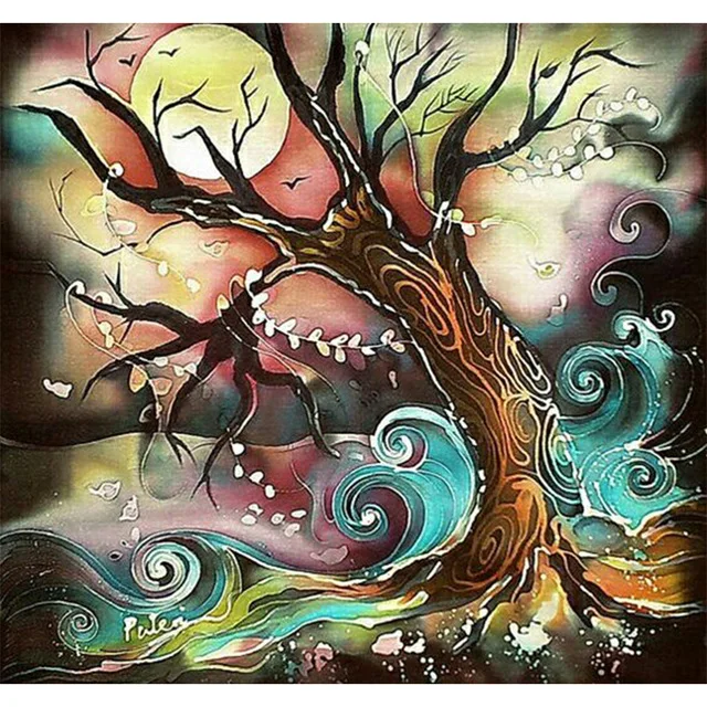 

Full DIY 5D Diamond Painting Color Tree Cross Stitch Diamond Embroidery Patterns rhinestones Diamond Gift