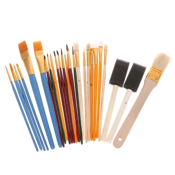 

1 Set 25pcs Professional Paint Brush Set Nylon Hair Oil Watercolor Pen Art Supplies New Hot