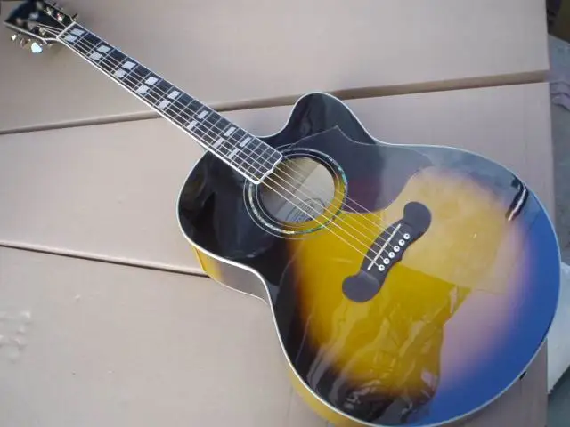 

Free Shipping G 43# J200 Acoustic Guitar Single Corner In Sunset a100128