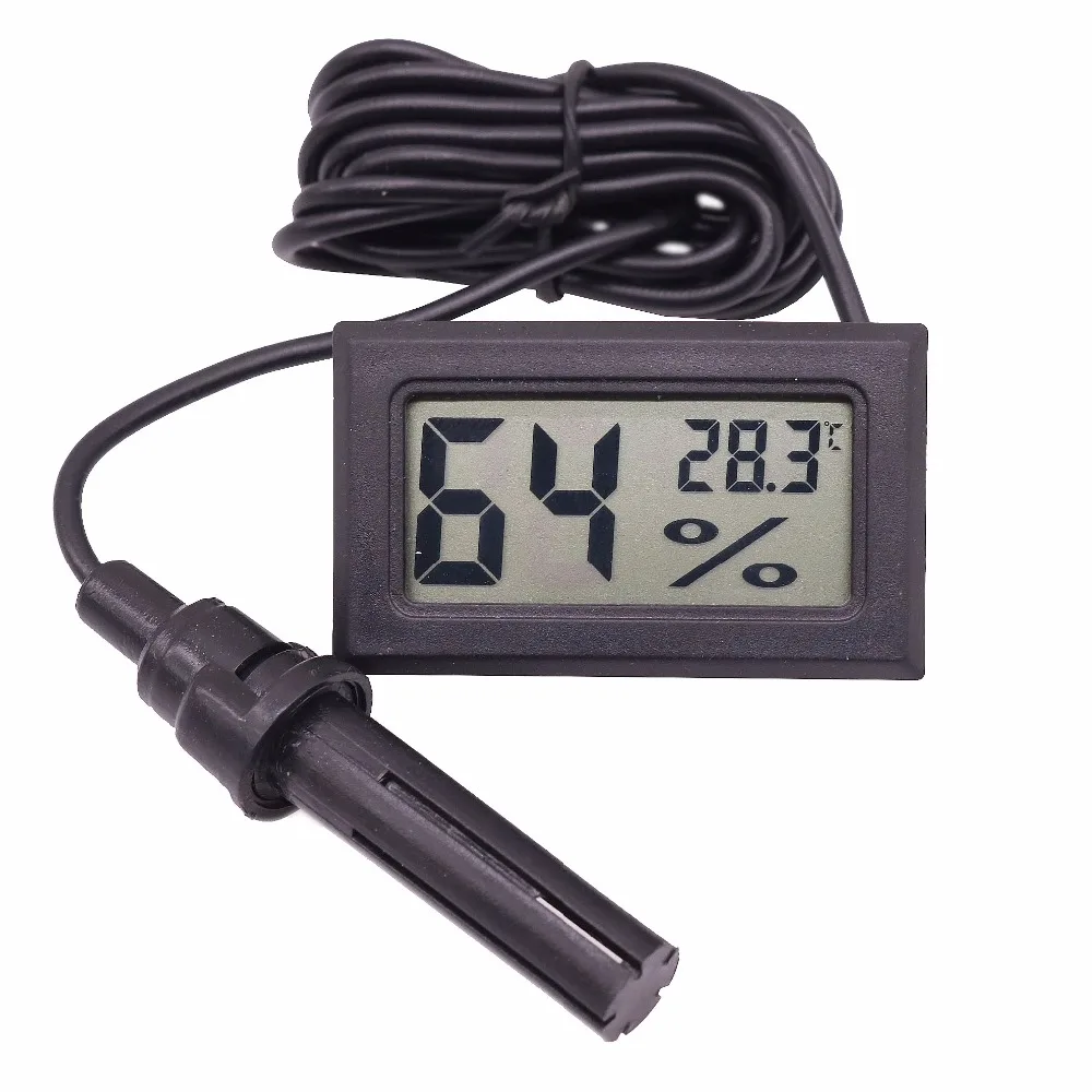 

1 pcs Professional Mini Probe LCD Digital Thermometer Hygrometer Temperature Humidity Meter Digital Display No Battery
