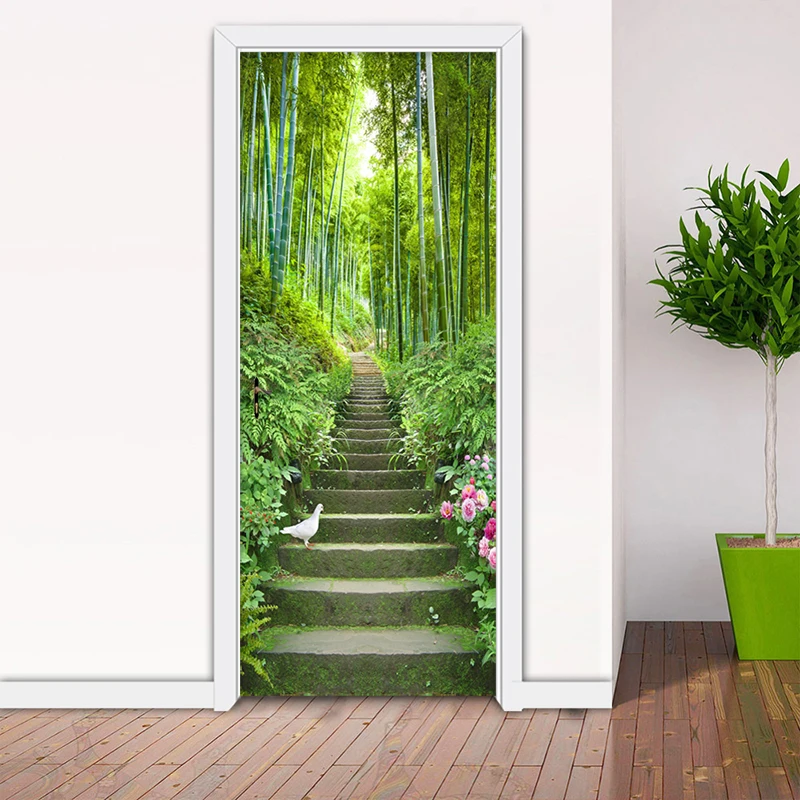 bambu foto mural de porta sala 02