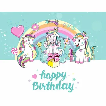 Unicorn Birthday Professional Background