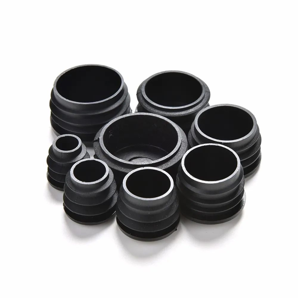 10 шт черные круглые пластиковые ножки для мебели заглушки вставные заглушки для круглых труб 8 размеров