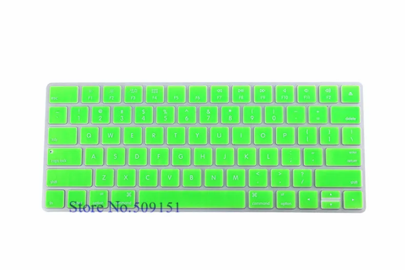 Нам раскладка клавиатуры силиконовые Волшебная клавиатура протектор кожного покрова для Apple MacBook Планшетные ПК компьютер с надписями на английском языке Magic 2 Bluetooth клавиатура крышка - Цвет: Green
