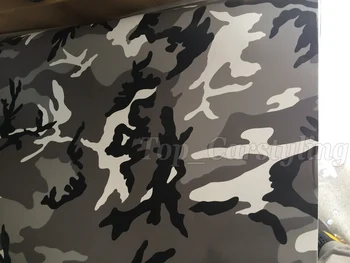 

1.52x5m Arctic black grey Camouflage Vinyl Car Stickers Camouflage Car Wrap Covering With air release PROTWRAPS