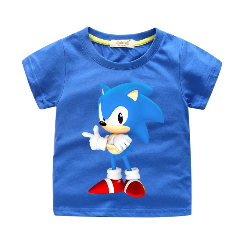 

Boys Girls 2019 New Years Costume Kids Cartoon Sonic Print T-shirts Clothing Children T Shirt Clothes Baby Casual Tees Top WJ178