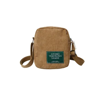 

Corduroy letter printing children school bags kids travel messenger cross -body bags phone pouches money bags for girls boys