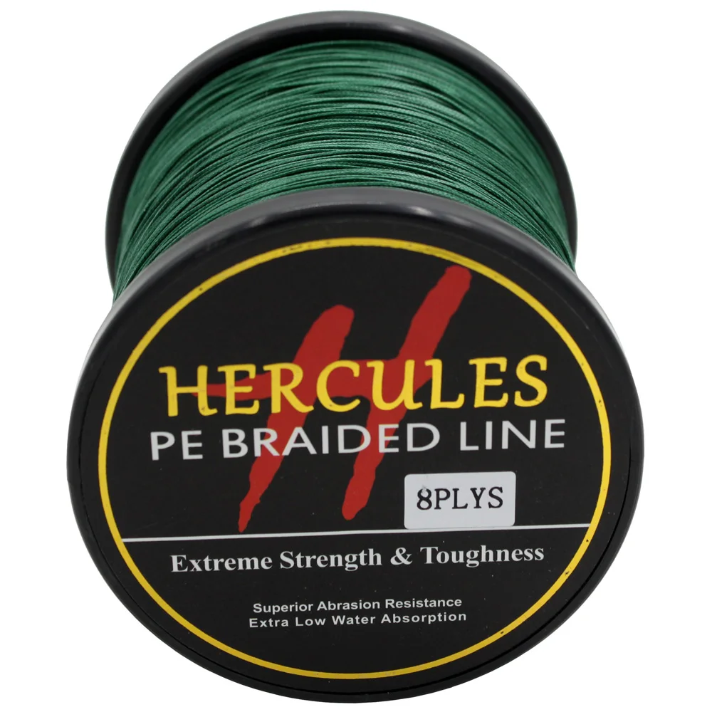 Hercules 120LB плетеная рыболовная леска 8 нитей зеленая 100 м 300 500 1000 1500 2000 для ловли
