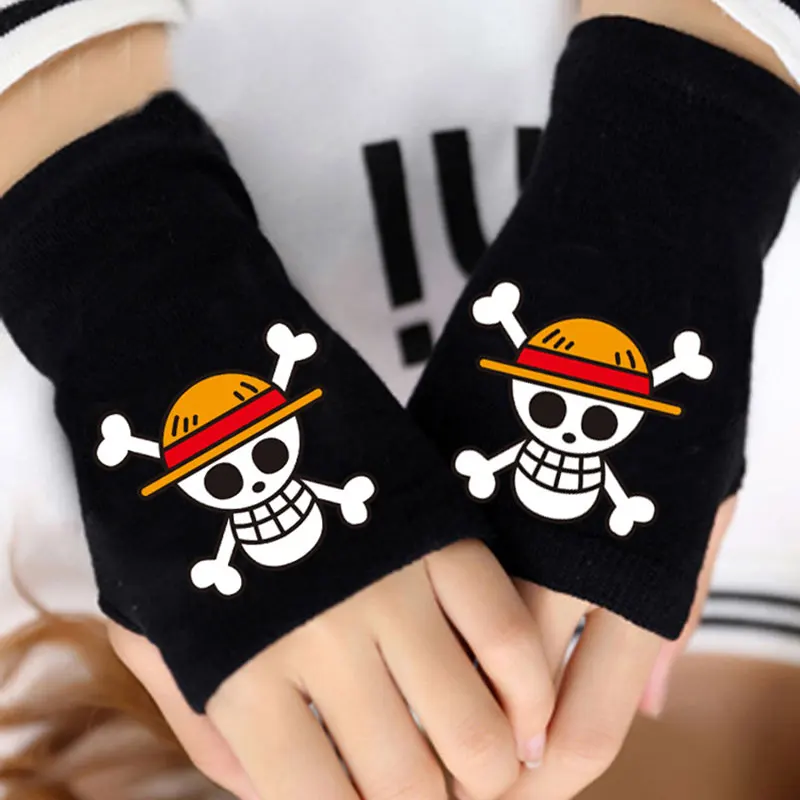 2017 Unisex Winter One Piece Cotton Gloves Anime One Piece Fingerless