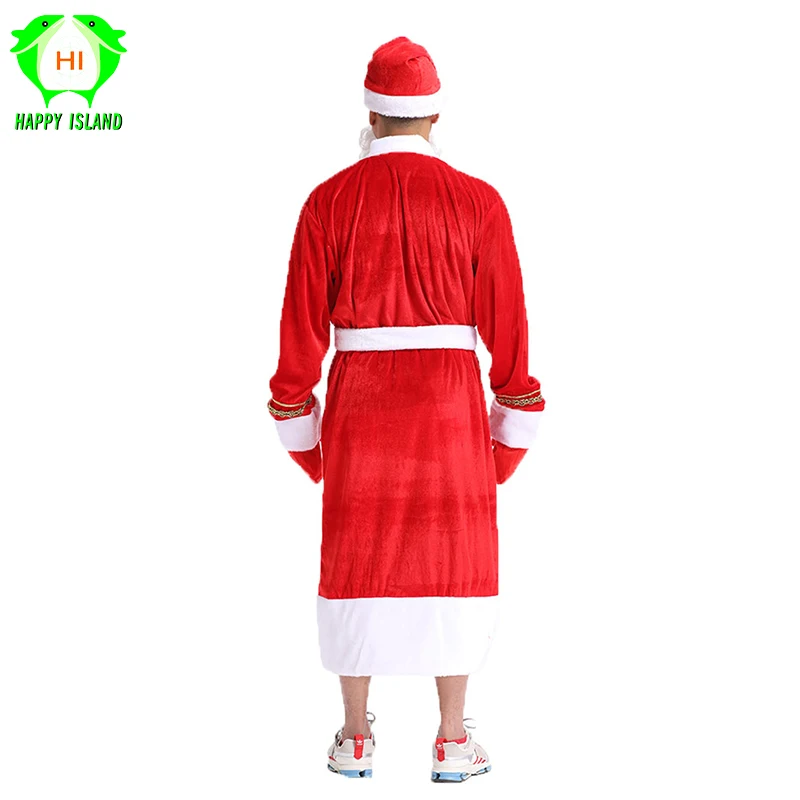 Для мужчин Рождественские костюмы Костюмы Санта-Клауса 5 шт./компл. цвет-красный, подарок к Рождеству Платье для косплея Рождественский костюм, способный преодолевать Броды для взрослых Для женщин для маленьких мальчиков