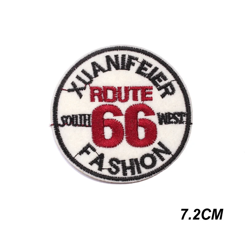 2 шт. холодный утюг на патчи для одежды на молнии Route 66 удивительные патч вышитые Аппликация для куртка наклейки DIY Одежда - Цвет: 1