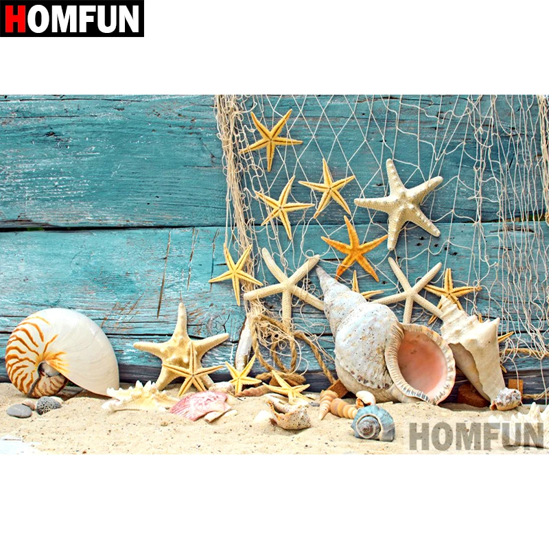 

HOMFUN Full Square/Round Drill 5D DIY Diamond Painting "Starfish Shell" Embroidery Cross Stitch 5D Home Decor Gift A08440