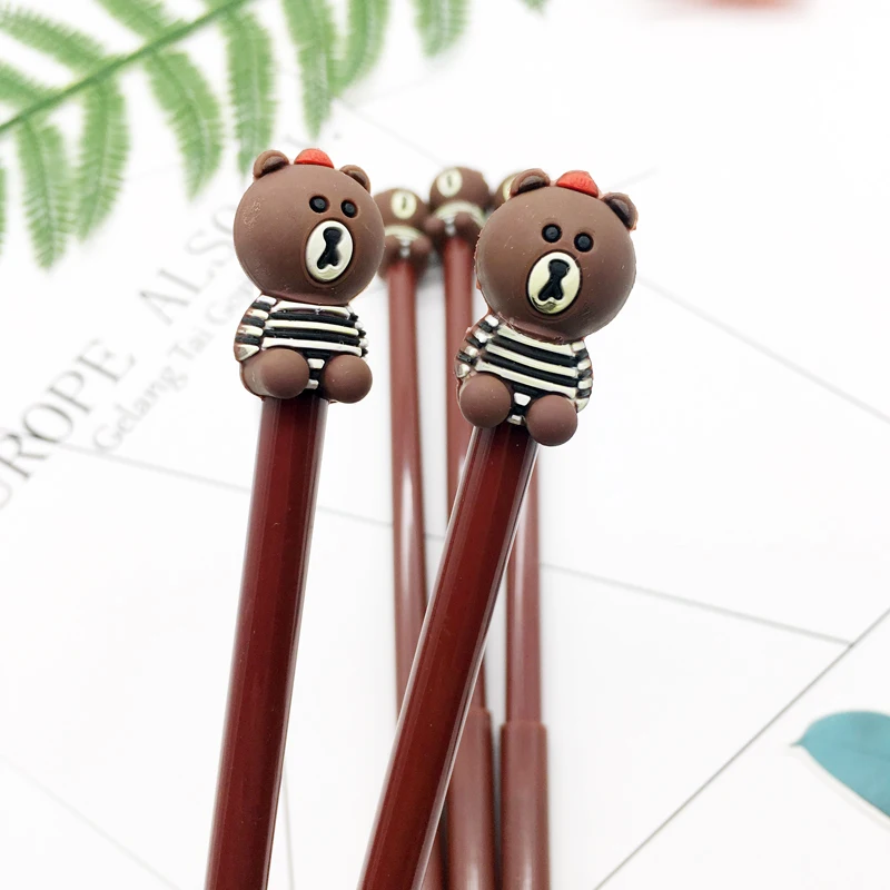 5 pcs/Lot Cartoon kawaii Bear ink pen Cute Gel Pen Stationery Office School supplies pens