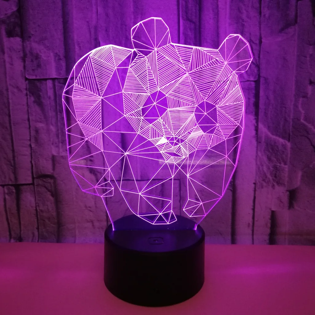 Candeeiros de Mesa para Sala de Estar de Toque Conduziu a Lâmpada de Mesa de Cabeceira Lâmpadas de Fábrica por Atacado Estéreo Panda Colorido Visão Noturna 3d 14 Luzes e Iluminação
