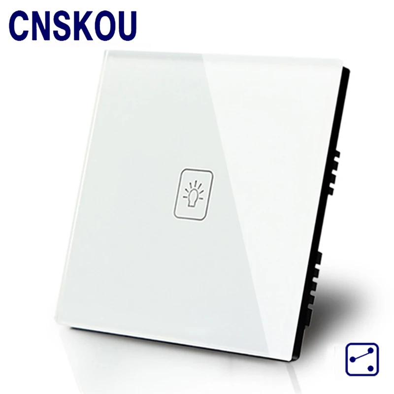Cnskou Британский Стандартный 1 Gang 2 Way AC220 ~ 250 В Водонепроницаемый Кристалл Стекло
