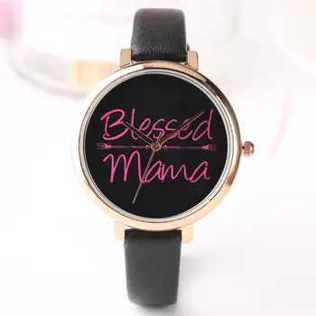 

Quartz Watches Women Blessed Mama Series Wrist Watch Simple Fashion Bracelet Watch Ladies Premium White Dial Watches Gifts reloj