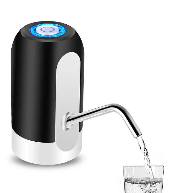 Электрический насос для крана, бутылка для воды, Usb Перезаряжаемый диспенсер для бутилированной воды, черный, белый цвет, ручной насос для бутилированной воды - Цвет: Black