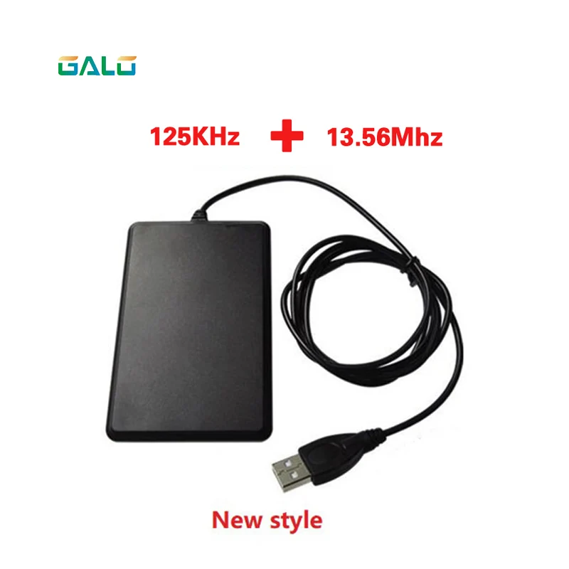 

Double frequency 125Khz 13.56mhz RFID Reader EM4100 USB Proximity Sensor Smart Card Reader EM ID USB for Access Control