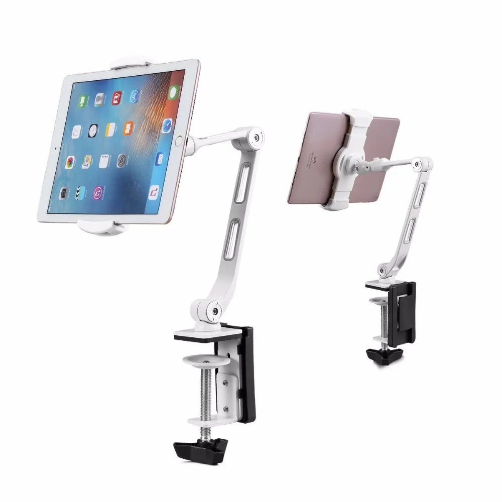 

Adjustable Tablet Holder for 6 to 13 inch Tablets and Phones for the Table, Desk, Kitchen, Office YF208BW