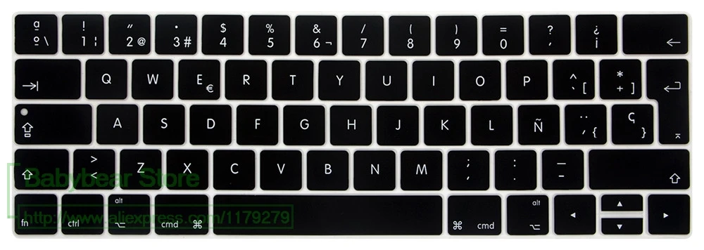 TouchBar ЕС Испания Испанский ультра тонкий чехол для клавиатуры для нового MacBook Pro 13 15 retina с сенсорной панелью защита кожи