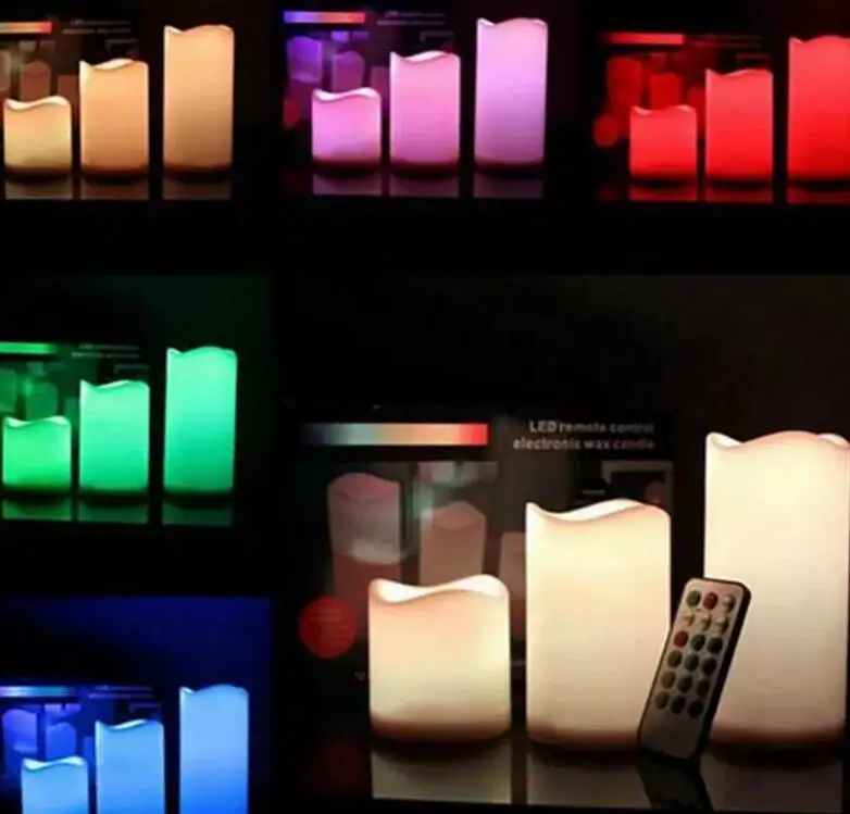 

DZ T Changing 12 Color Led Electronic Flameless Smokeless Candle Lights Multi ColorRemote Control Free Shipping
