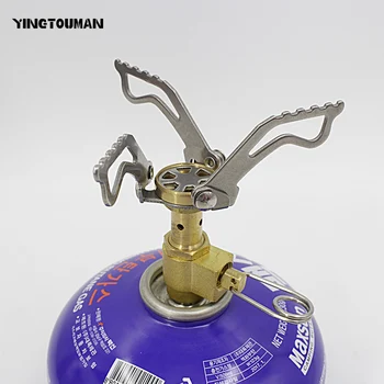 

YINGTOUMAN Outdoor Portable Mini Camping Oven Gas Stove Survival Furnace Stove Pocket Picnic Cooking Gas Burner Cooker
