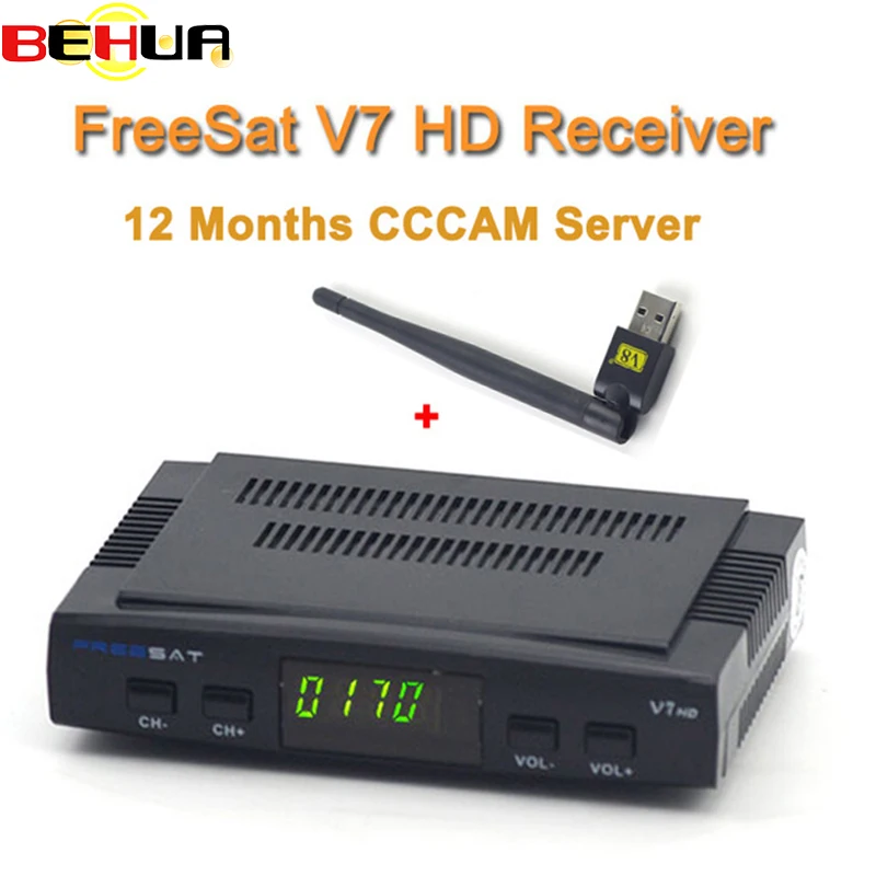 Digital tv satellite decoder Freesat V7 hd satellite receiver DVB S2 HD ...