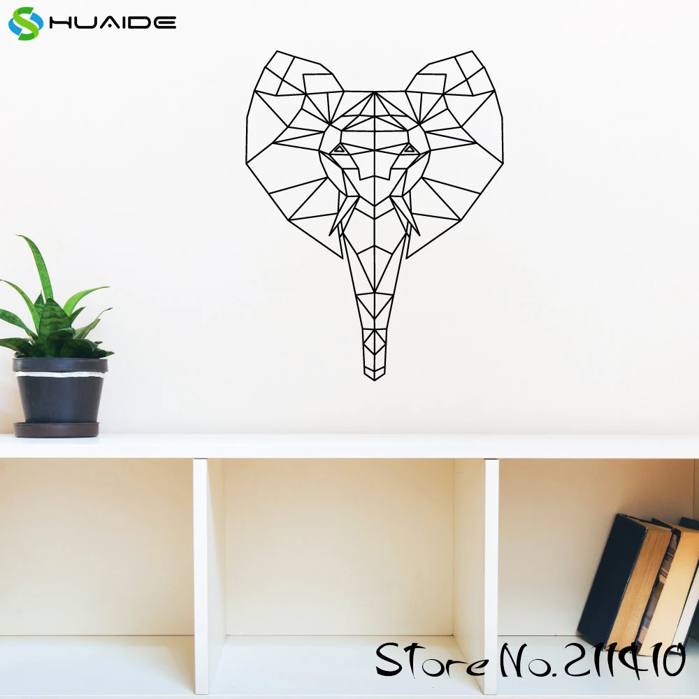 Geometric Elephant Wall Decal Sticker Creative Wall Art Home Decor