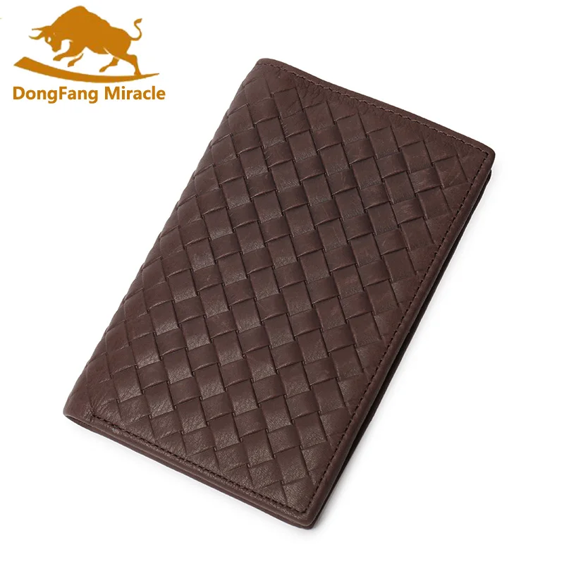 

DongFang Miracle New 100% Genuine Leather Men Wallets vintage Reticular Pattern Vertical Mens Bifold Wallet Purse