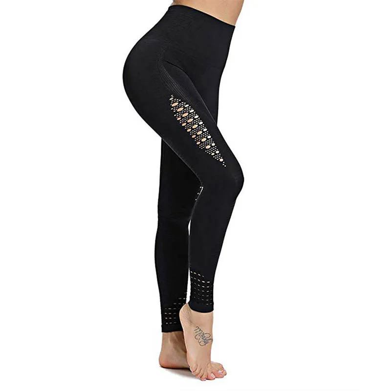 

Seamless Shark Yoga Pants Women High Waist Hollow Out Leggings Workout Fitness Gym Yoga Sets Tummy Control Running Sport Wear