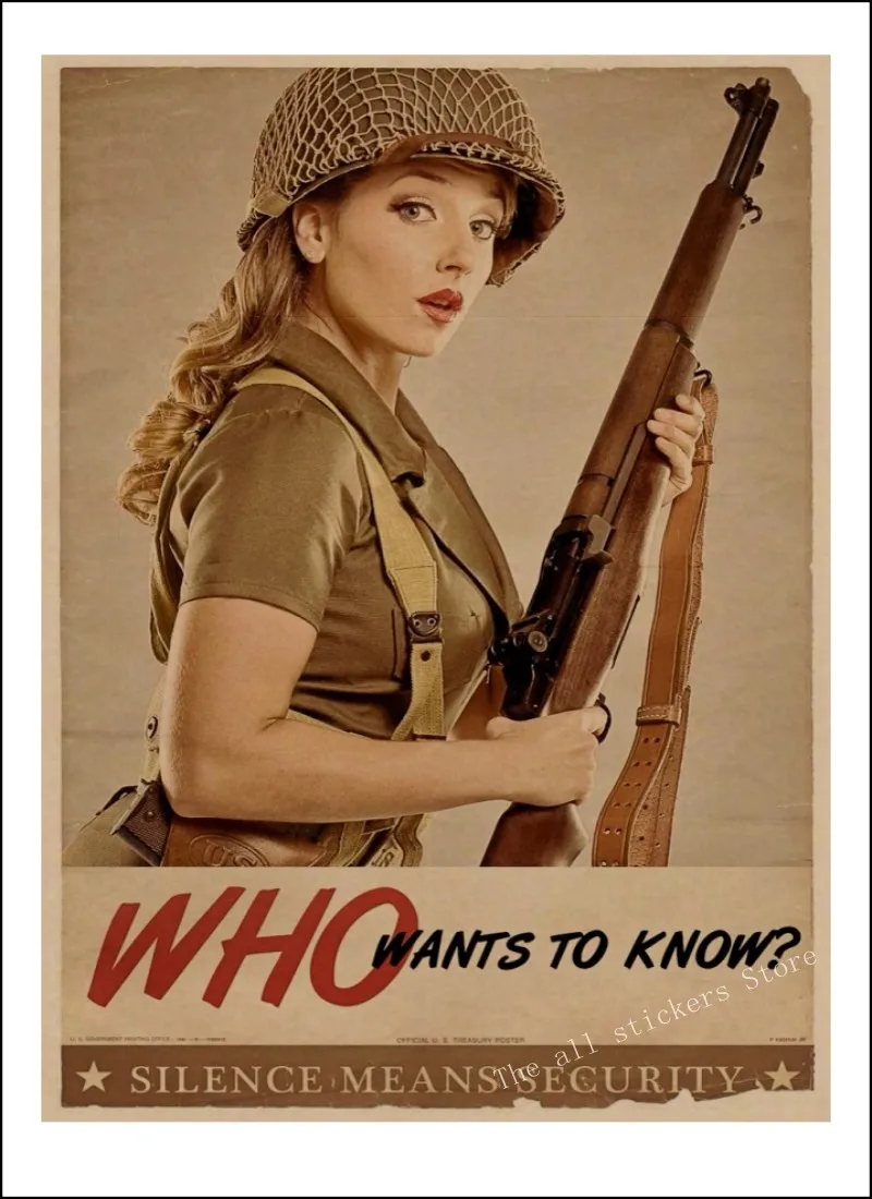 Best Offers World War Ii Pinup Girls Classic Retro Kraft Paper Poster