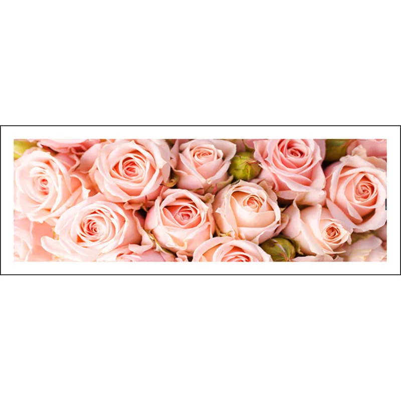 Skup Pełny obraz diamentowy 128x48cm różowa róża wzór malarstwo dekoracyjne rhinestone ręcznie robiona mozaika, kwiaty, haft diamentowy Diy