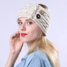 KANCOOCD женская спортивная повязка на голову мяч вязание эластичный стрейч ручной работы Кнопка повязка на голову для фитнес-ремень