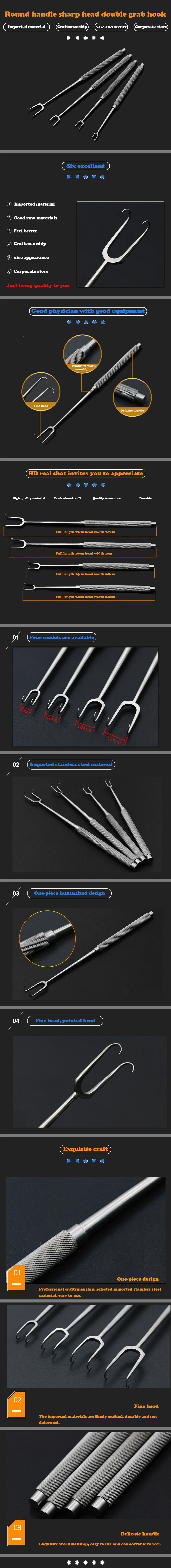 Instrumento de Cirurgia Plástica das Pálpebras Pálpebra do Olho Gancho do Bolsa Nasal da Pálpebra Duplo Ferramenta Alça Redonda Gancho Cavidade Dupla 1 Cheap Instrumentos p pálpebra