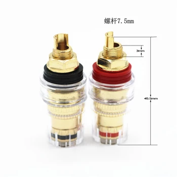 

Hifi audio 4Pcs Brass Gold Plated 4MM Banana Plug Terminal Binding Post for Speaker Amplifier High Quality Red and Black