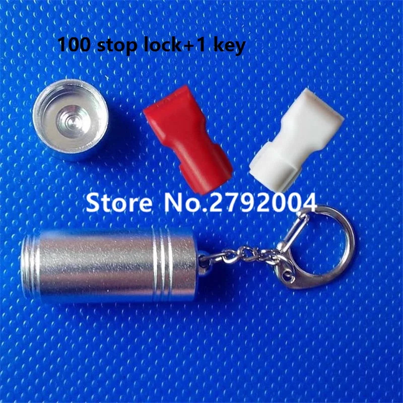 100pcs/lot+1pcs detacher key EAS anti theft stop lock for
