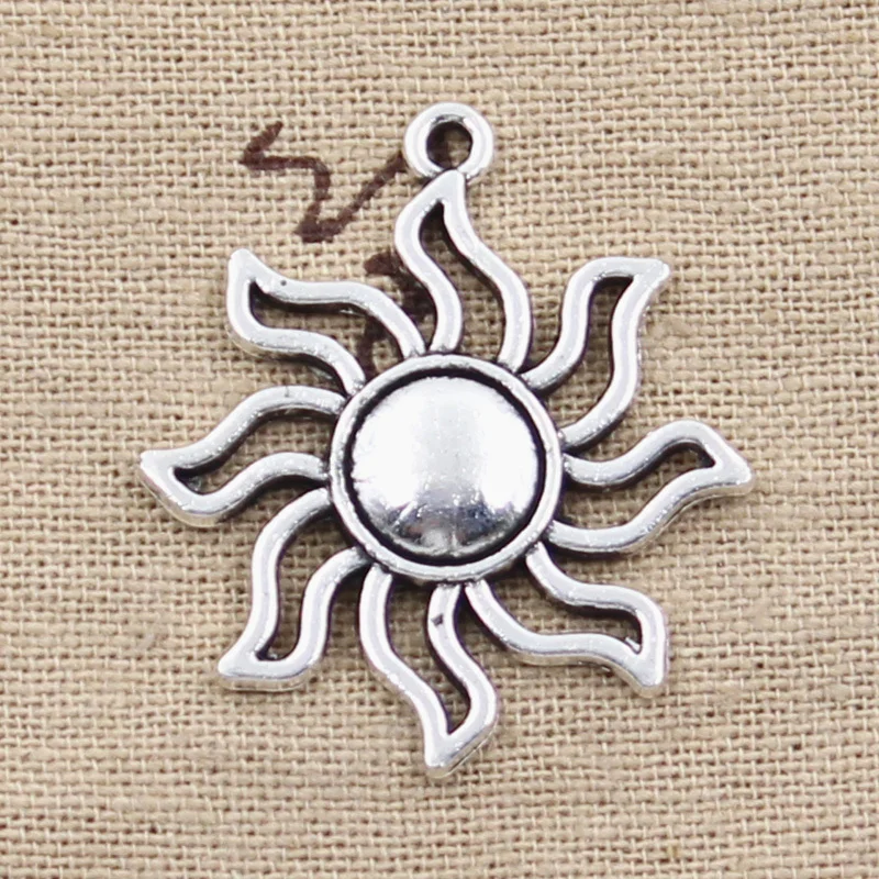 

10pcs Charms sun sunburst 34x30mm Antique Silver Plated Pendants Making DIY Handmade Tibetan Silver Jewelry