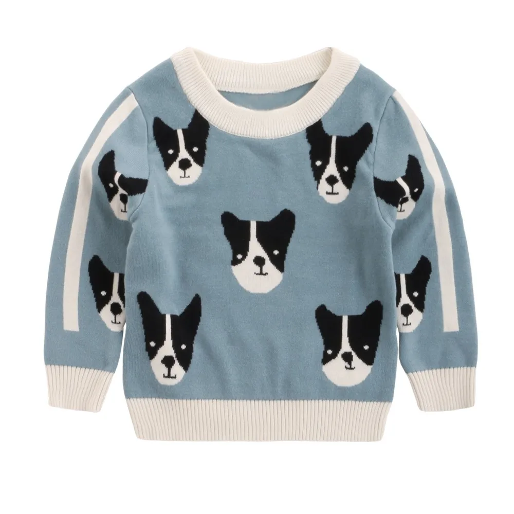 

2018 Autumn Winter Cotton Sweater Top Boys Girls Baby Kids Cardigan Puppy Cartoon Sweaters Soft Sweater Coats Children Clothing