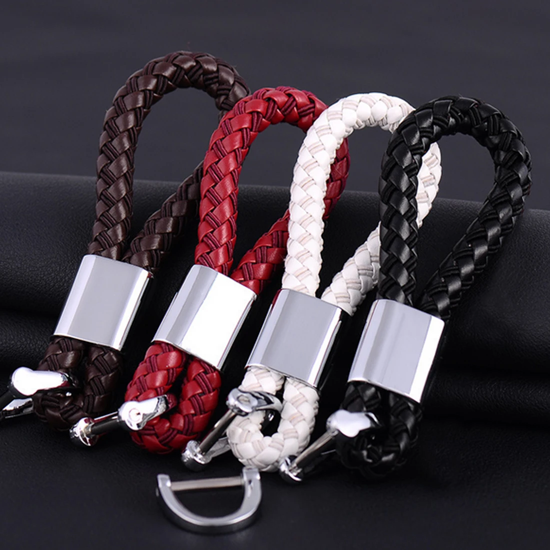 

New Arrival Metal Stainless Steel Car Key Ring for Chevrolet BMW Leather Keychain Key Ring Chain for HONDA KIA Citroen Dewtreet