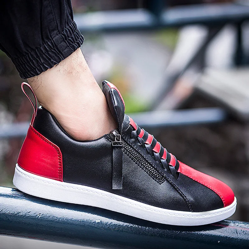 PU Skateboarding Shoes For Men Anti Slippery Low cut Breathable Side